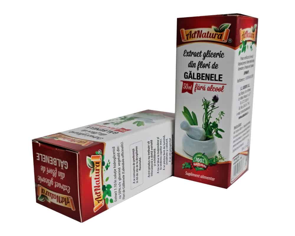 Extract gliceric de galbenele, 50ml, AdNatura 1 Extract gliceric de galbenele