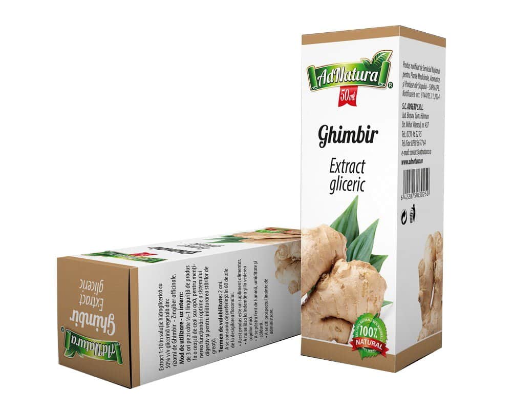 Extract gliceric de ghimbir, 50ml, AdNatura 1 Extract gliceric de ghimbir