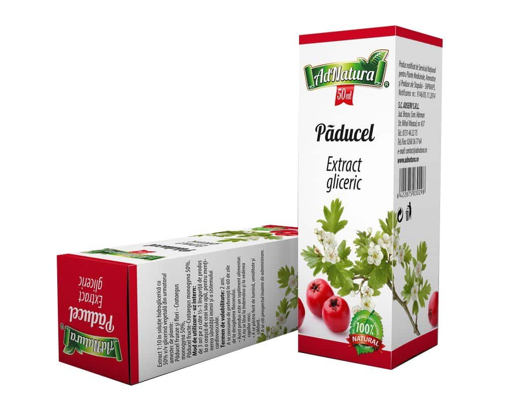 Extract gliceric de paducel frunze si flori, 50ml, AdNatura 1 Extract gliceric de paducel frunze si flori
