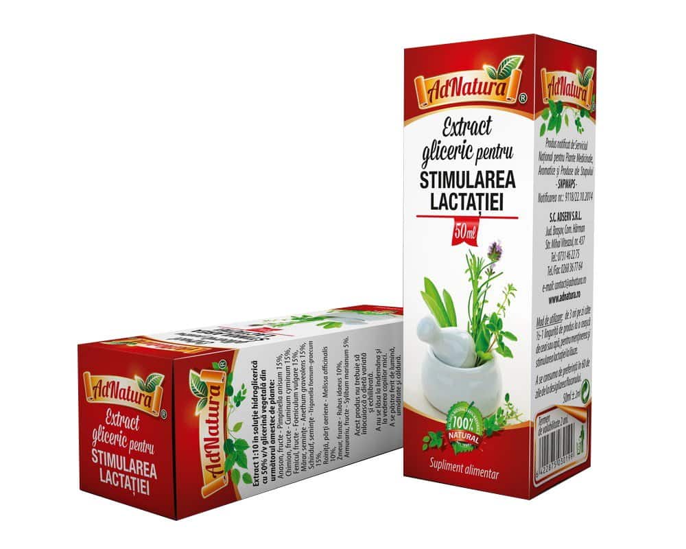 Extract gliceric pentru stimularea lactatiei, 50ml, AdNatura 1 Extract gliceric pentru stimularea lactatiei