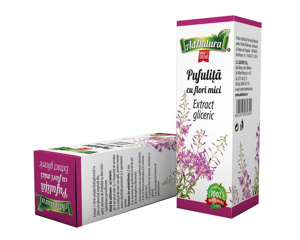 Extract gliceric pufulita cu flori mici, 50ml, AdNatura 1 Extract gliceric pufulita cu flori mici
