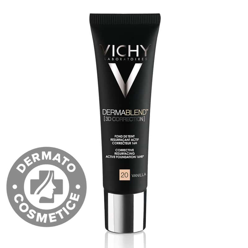 Fond de ten corector ten gras cu tendinta acneica Dermablend 3D 20 Vanilla