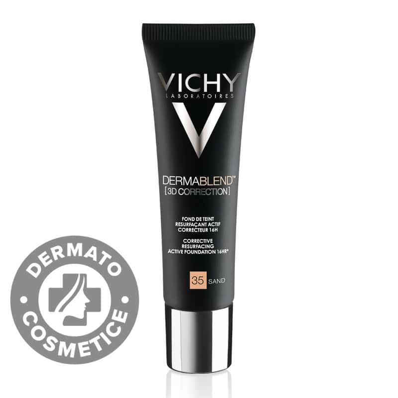 Fond de ten corector ten gras cu tendinta acneica Dermablend 3D 35 Sand