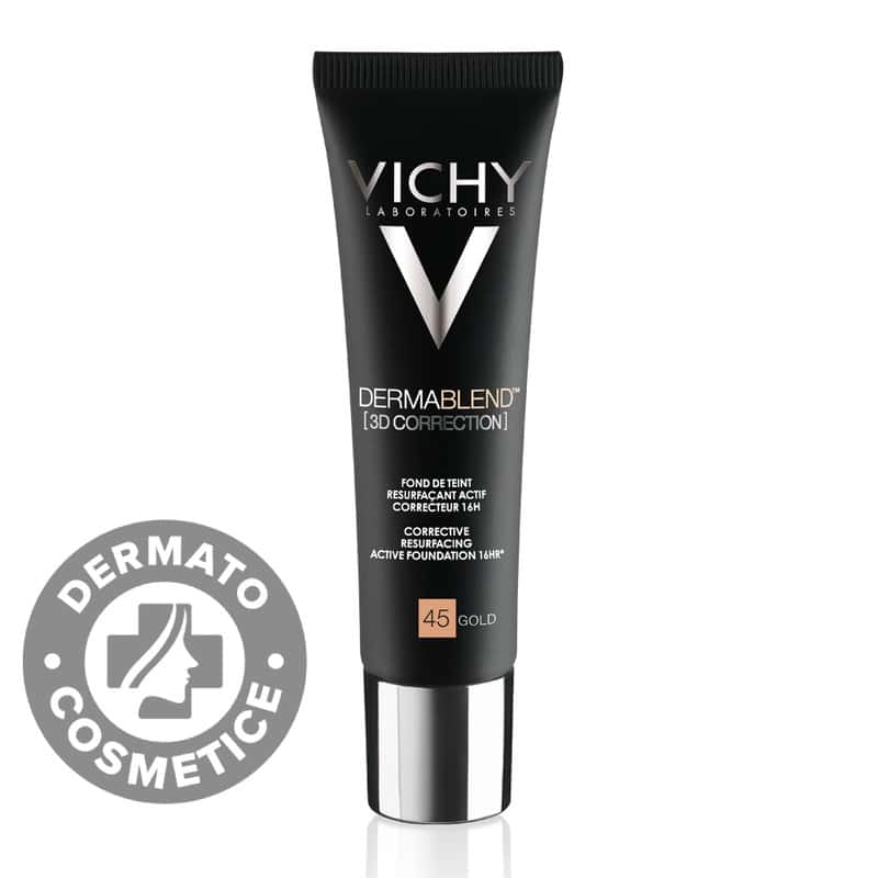 Fond de ten corector ten gras cu tendinta acneica Dermablend 3D 45 Gold