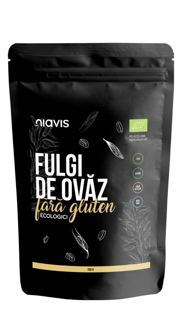 Fulgi de ovaz ecologici fara gluten, 250g, Niavis 1 Fulgi de ovaz ecologici fara gluten
