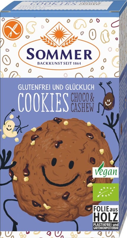 Fursecuri cu ciocolata si caju, 125g, Sommer 1 Fursecuri cu ciocolata si caju