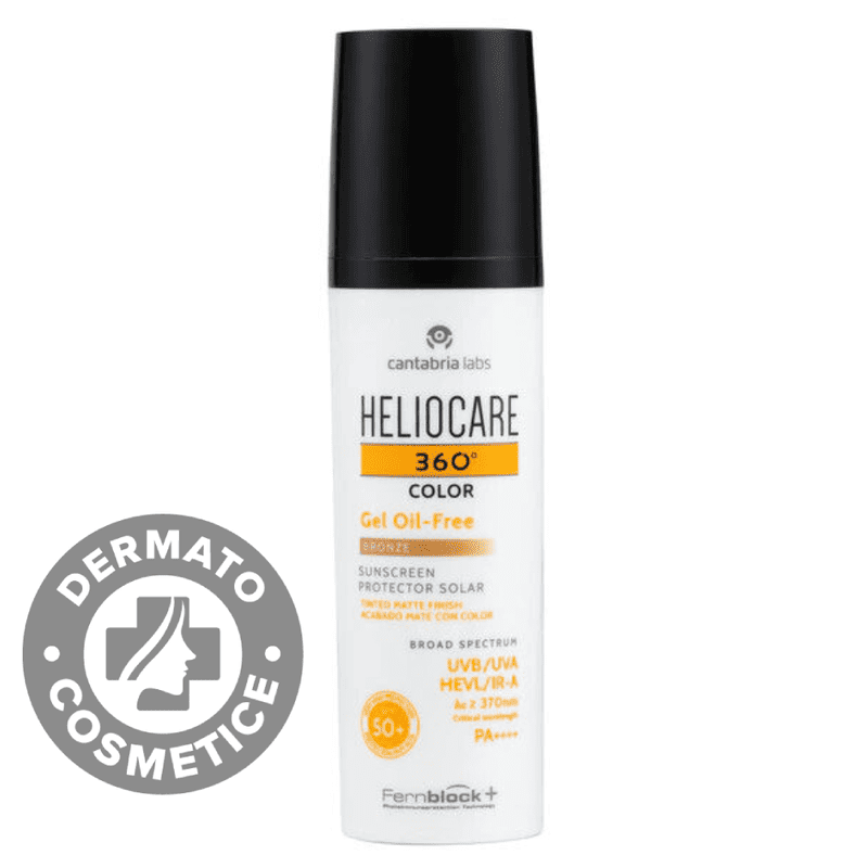 Gel Oil-Free cu pigment de colorare si efect matifiant SPF 50+ Bronze Heliocare 360