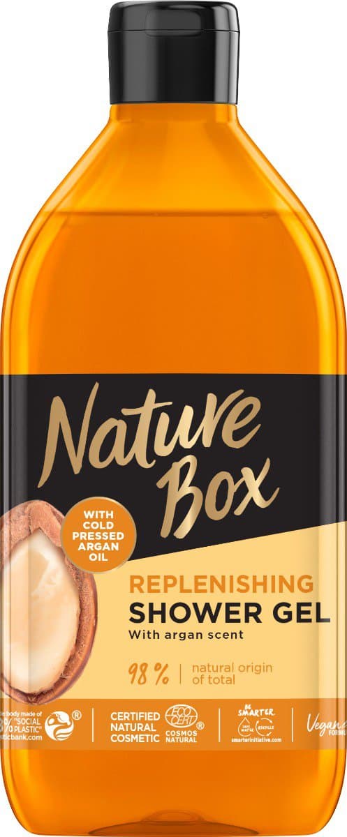 Gel de dus cu ulei de argan 100% presat la rece, 385ml, Nature Box 1 Gel de dus cu ulei de argan 100% presat la rece