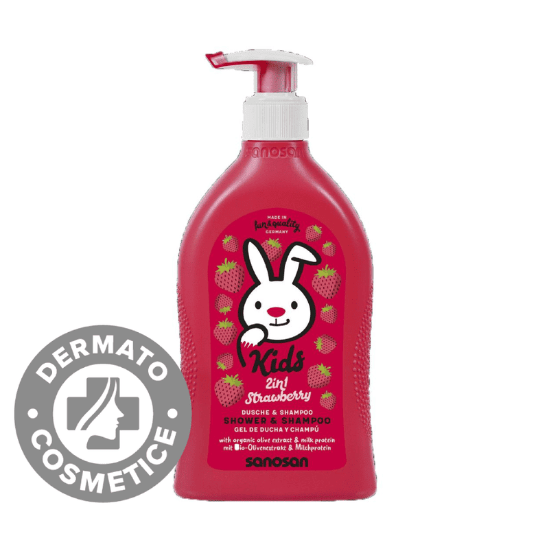 Gel de dus si sampon 2in1 cu aroma de capsuni