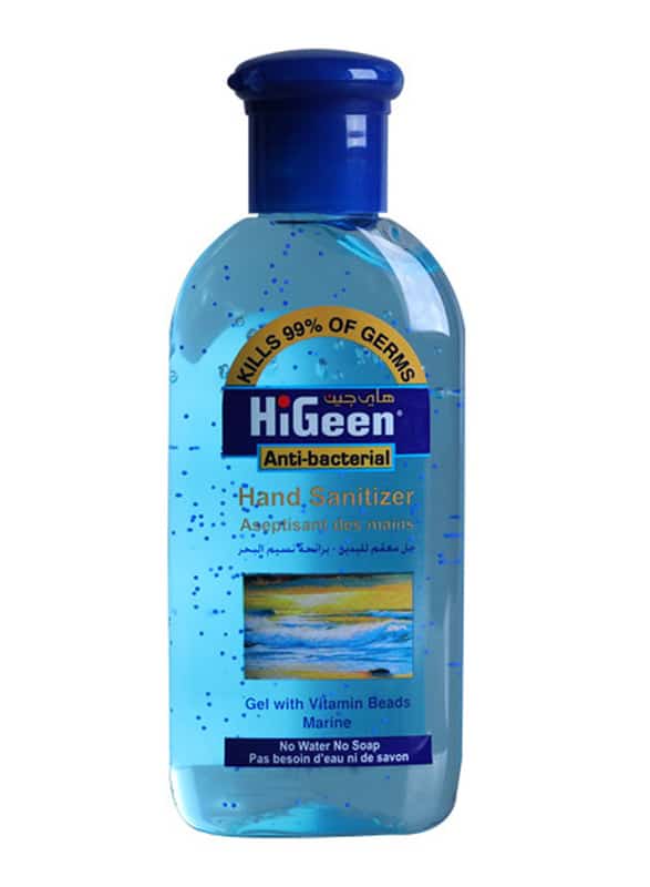 Gel dezinfectant de maini cu granule de Vitamina A, E si lotiune hidratanta Marine, 110ml, HiGeen 1 Gel dezinfectant de maini cu granule de Vitamina A