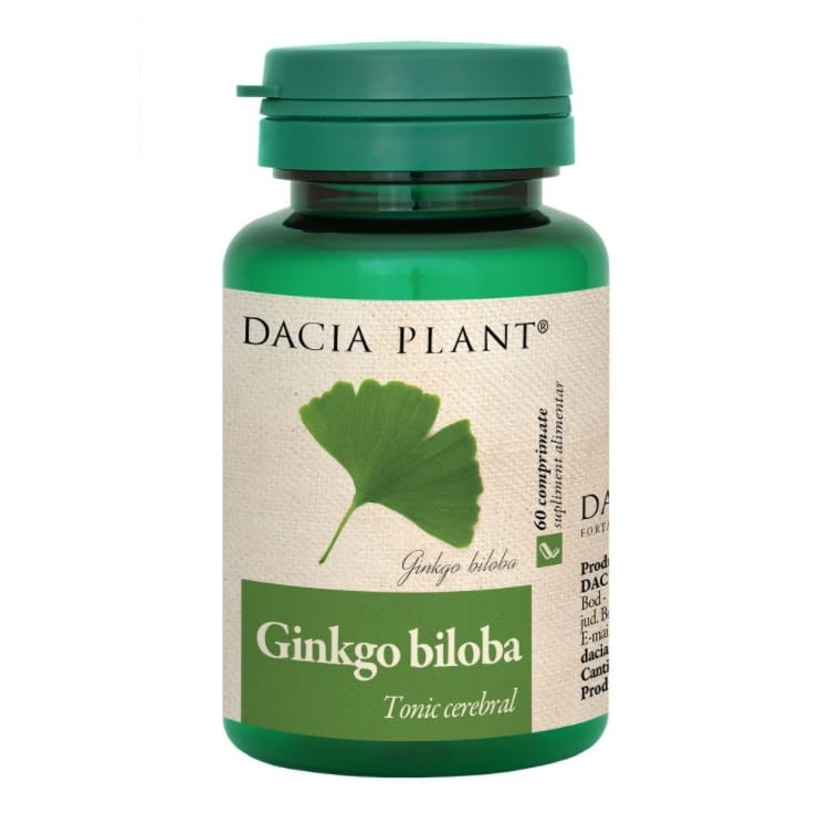 Ginko biloba, 60 comprimate, Dacia Plant 1 Ginko biloba