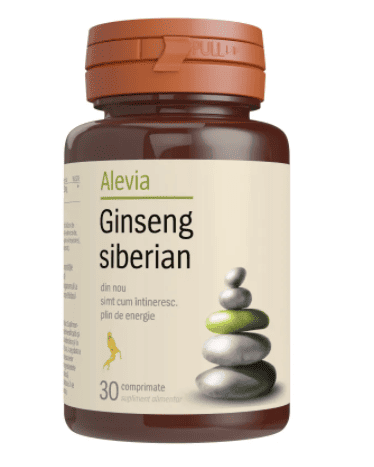 Ginseng Siberian 250mg, 30 comprimate, Alevia 1 Ginseng Siberian 250mg