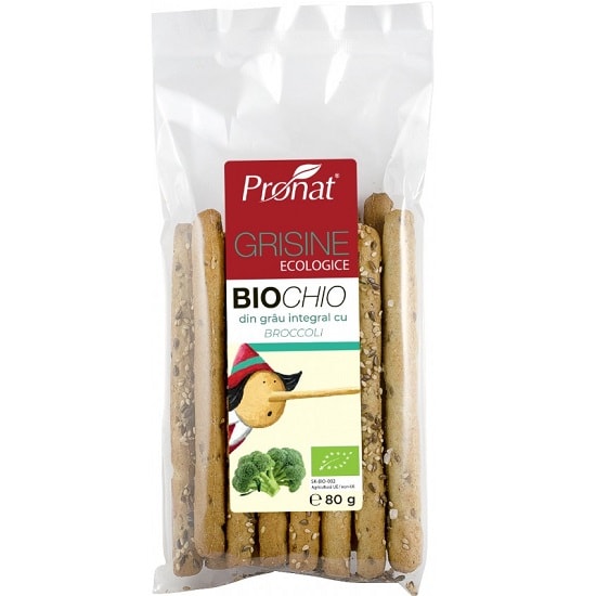 Grisine bio din faina integrala de grau cu broccoli