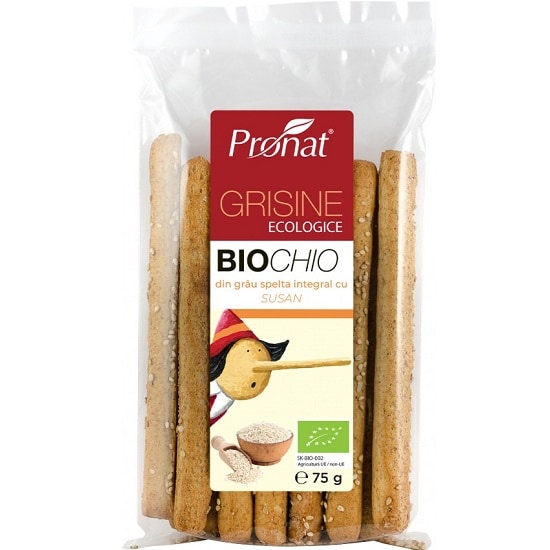 Grisine bio din faina integrala de grau spelta cu susan