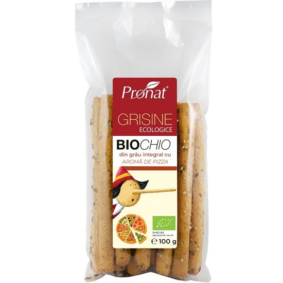 Grisine din grau integral cu aroma de pizza Biochio