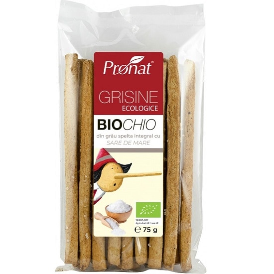 Grisine din grau spelta integral cu sare de mare Biochio