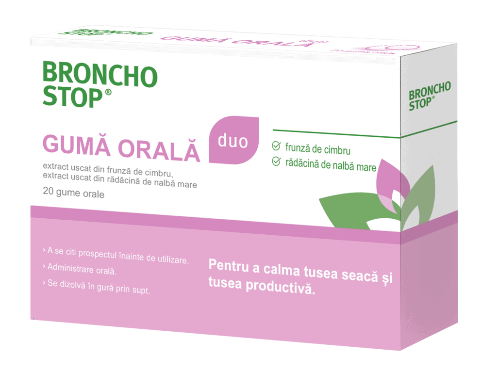 Guma orala, 20 bucati, Bronchostop 1 Guma orala
