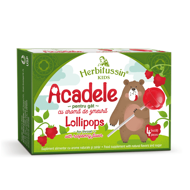 Herbitussin acadele cu aroma de zmeura pentru copii