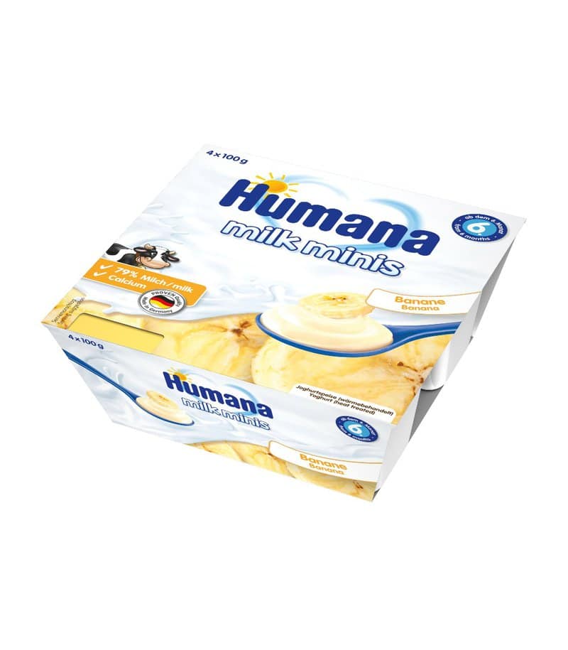 Iaurt cu banane de la 6 luni, 4x100g, Humana 1 Iaurt cu banane de la 6 luni