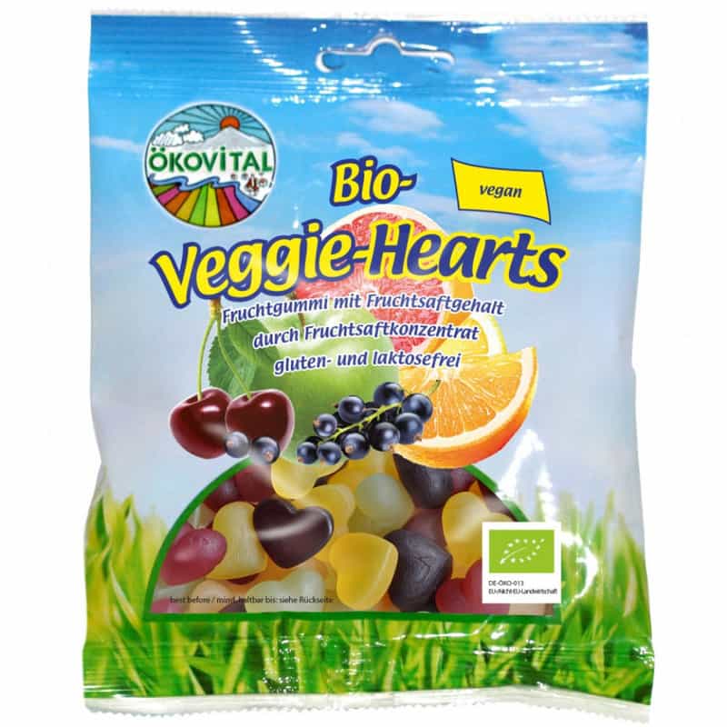 Jeleuri vegane inimioare cu fructe