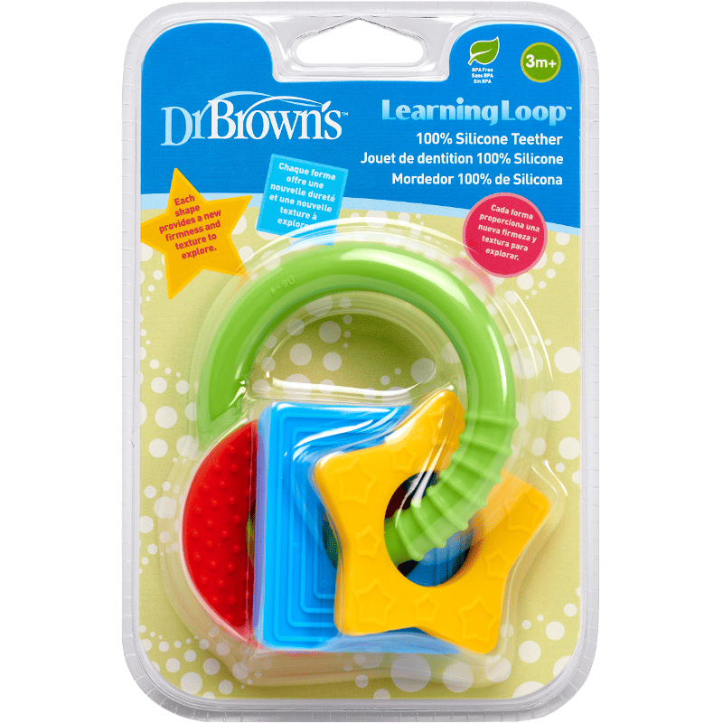 Jucarie de dentitie in forma de figuri geometrice