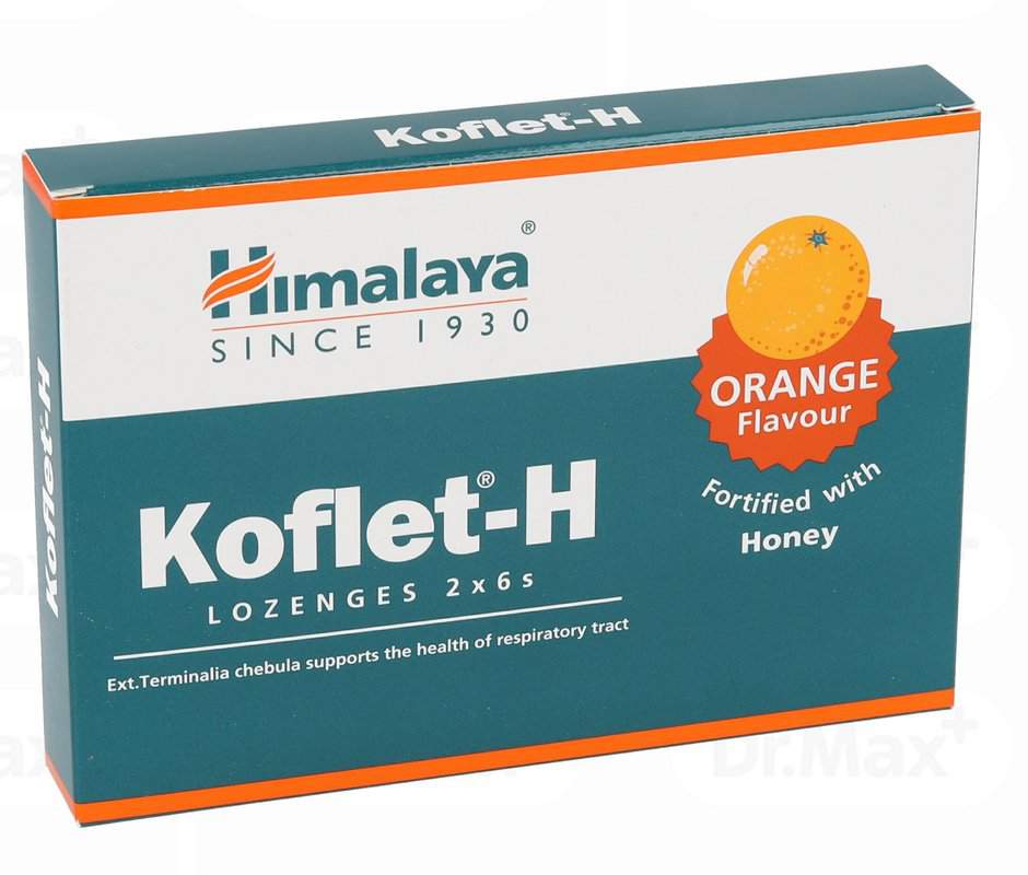 Koflet-H cu aroma de portocale, 12 pastile, Himalaya 1 Koflet-H cu aroma de portocale