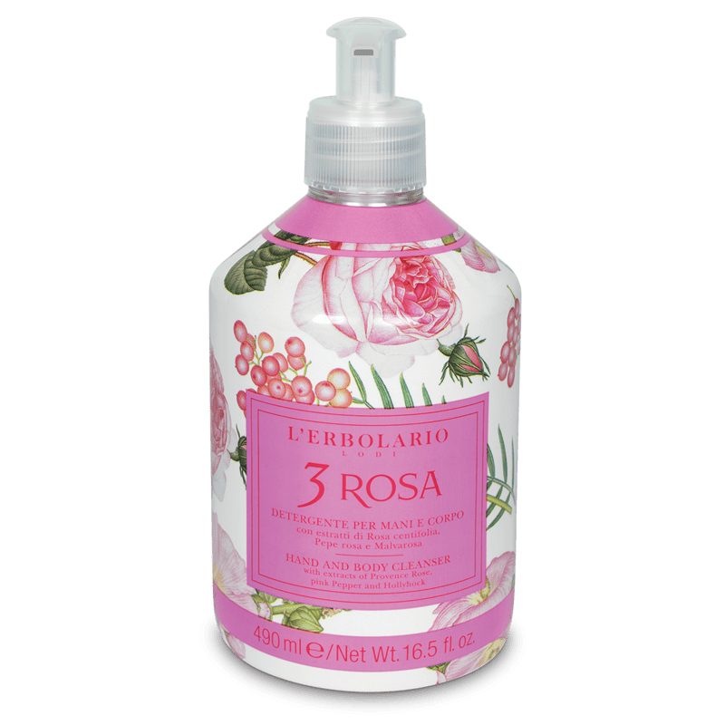 L'Erbolario Gel de dus pentru maini si corp 3 Rosa Editie Limitata 059