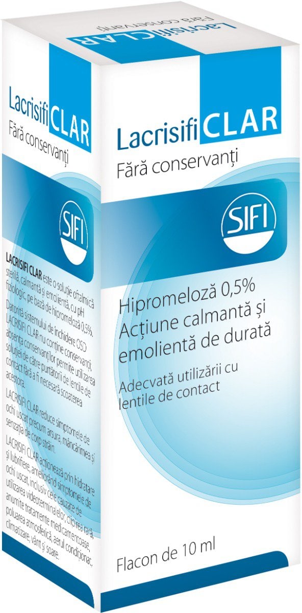 Lacrisifi Clar Solutie oftalmica 0,5%, 10ml, SIFI 1 Lacrisifi Clar Solutie oftalmica 0