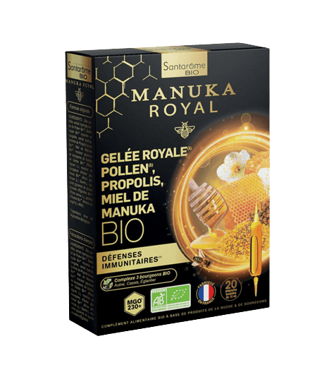 Laptisor de matca Propolis Polen Manuka Bio, 20 fiole, Santarome Bio 1 Laptisor de matca Propolis Polen Manuka Bio