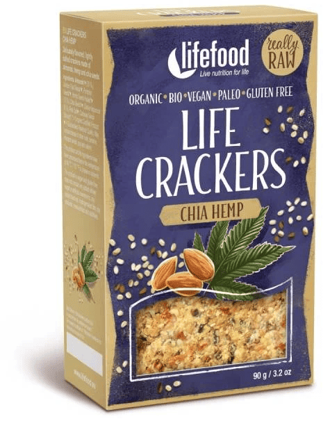 Lifecrackers cu seminte de chia si canepa raw Bio, 90g - Gustare Sanatoasa 1 Lifecrackers cu seminte de chia si canepa raw Bio, 90g, Lifefood