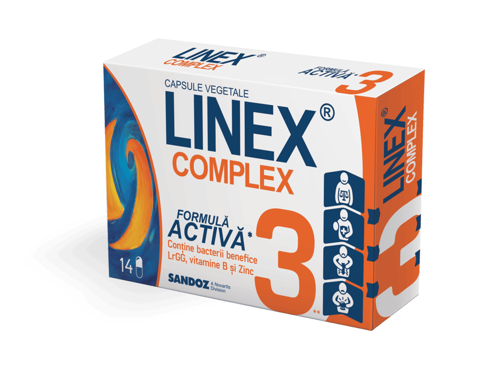 Linex Complex, 14 capsule vegetale, Sandoz 1 Linex Complex