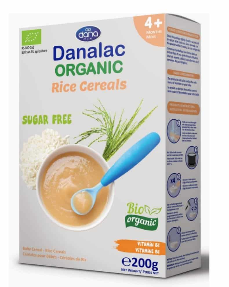 Mancare pentru bebelusi bio Cereale Orez 4m+ fara zahar, 200g, Danalac 1 Mancare pentru bebelusi bio Cereale Orez 4m+ fara zahar