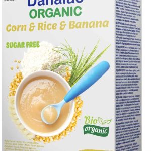 Mancare pentru bebelusi bio Cereale Orez Porumb Banana 4m+ fara zahar