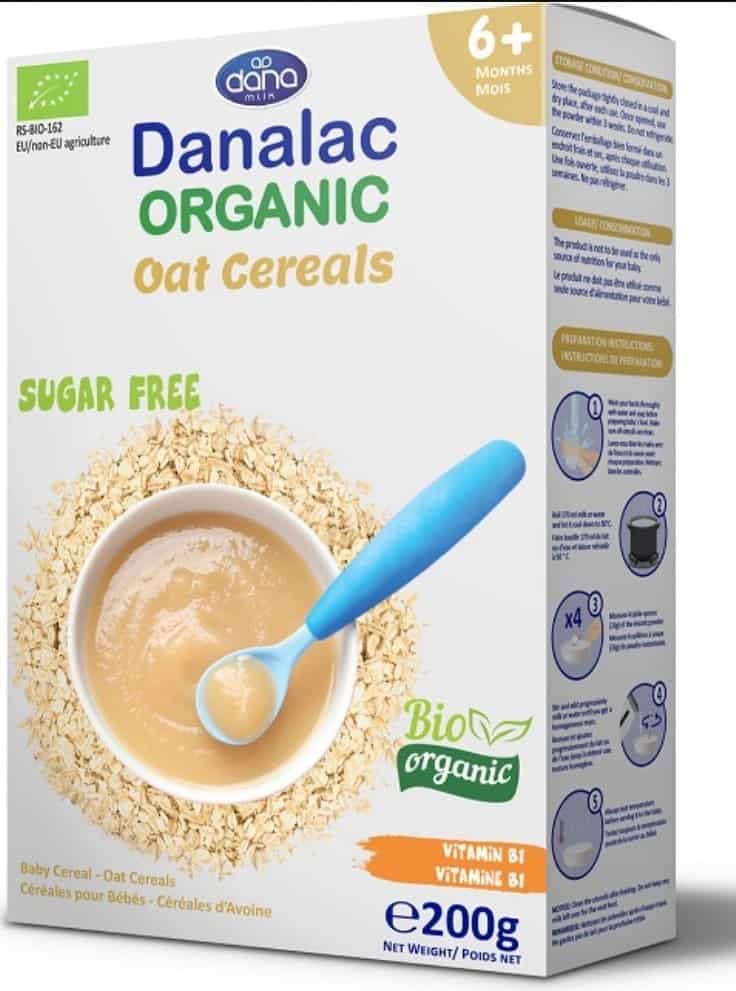 Mancare pentru bebelusi bio Cereale Ovaz 6m+ fara zahar, 200g, Danalac 1 Mancare pentru bebelusi bio Cereale Ovaz 6m+ fara zahar