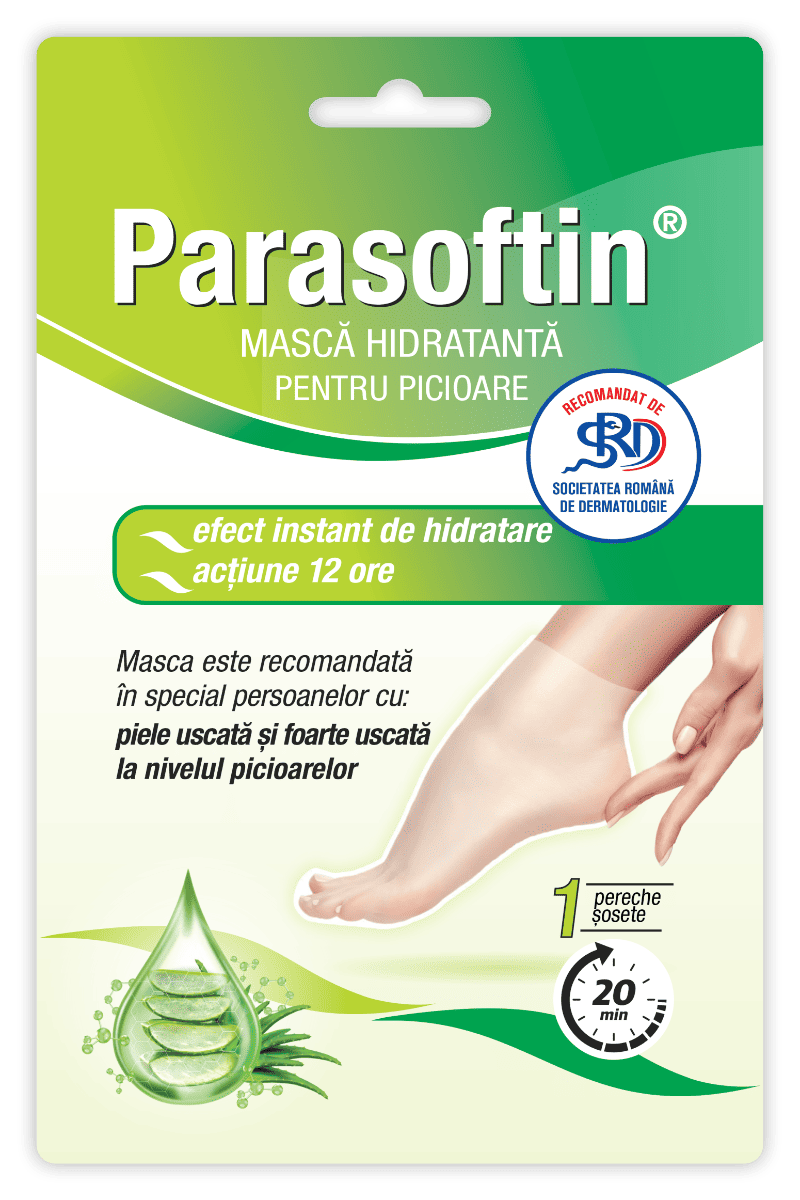 Masca hidratanta pentru picioare Parasoftin, 1 pereche, Zdrovit 1 Masca hidratanta pentru picioare Parasoftin