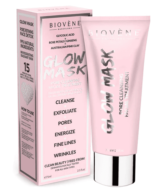 Masca pentru stralucirea tenului cu argila roz Glow Mask, 75ml, Biovene 1 Masca pentru stralucirea tenului cu argila roz Glow Mask