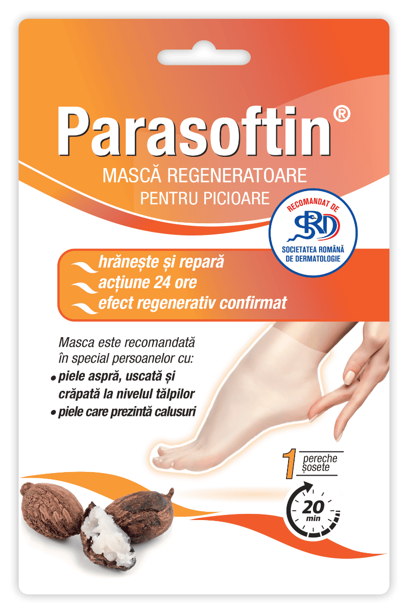 Masca regeneratoare pentru picioare Parasoftin, 1 pereche, Zdrovit 1 Masca regeneratoare pentru picioare Parasoftin
