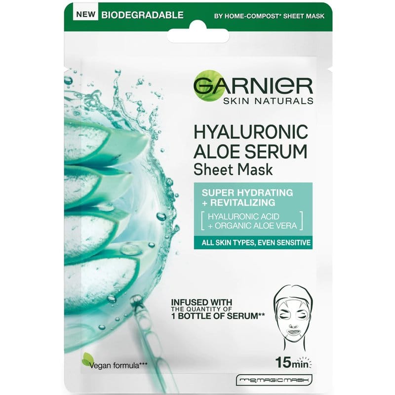 Masca servetel cu acid hialuronic si aloe vera pentru toate tipurile de ten