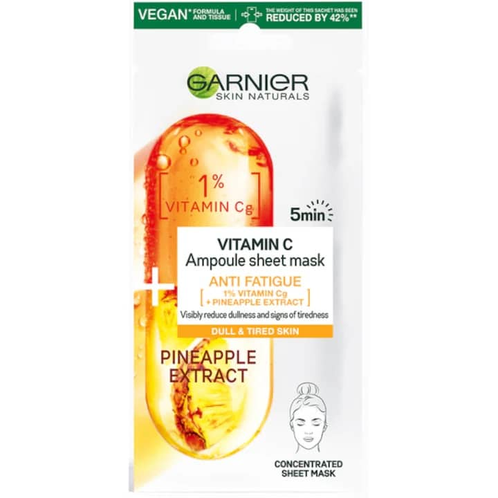 Masca servetel cu ananas si Vitamina Cg Skin Naturals Ampoule Anti-Fatigue
