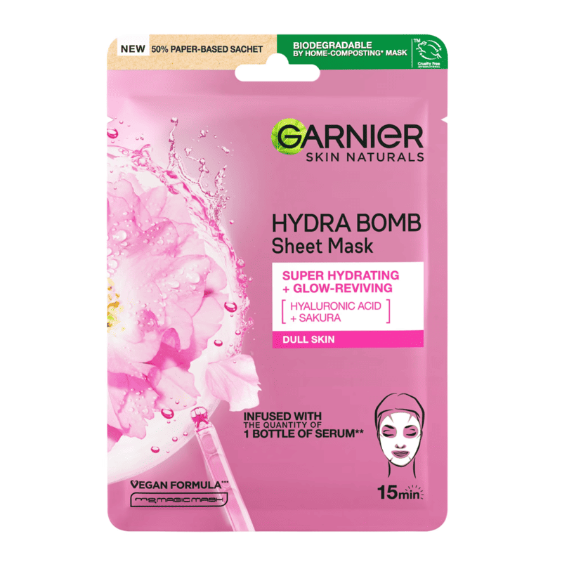 Masca servetel cu sakura si acid hualuronic pentru hidratare si revitalizare