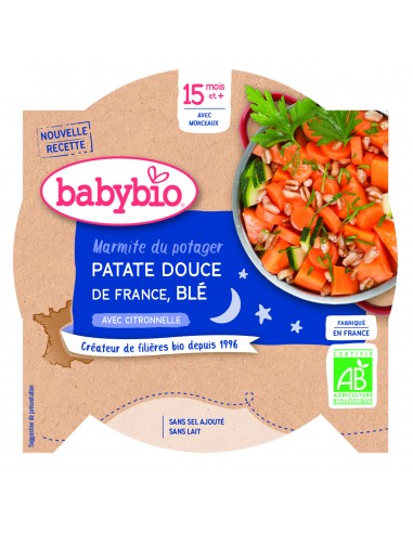 Meniu cu legume, cartof dulce si grau Bio, 260g, BabyBio 1 Meniu cu legume