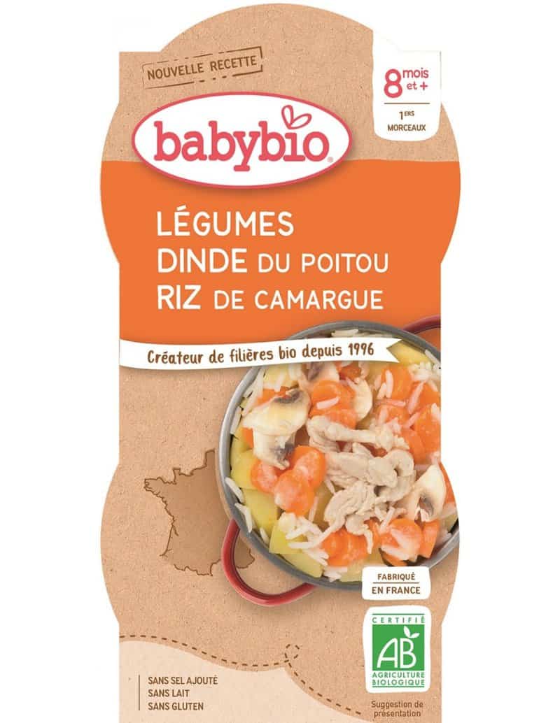 Meniu tocanita de legume, curcan si orez Bio, 2 x 200g, BabyBio 1 Meniu tocanita de legume