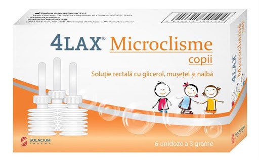 Microclisme pentru copii 4Lax, 6 unidoze, Solacium 1 Microclisme pentru copii 4Lax