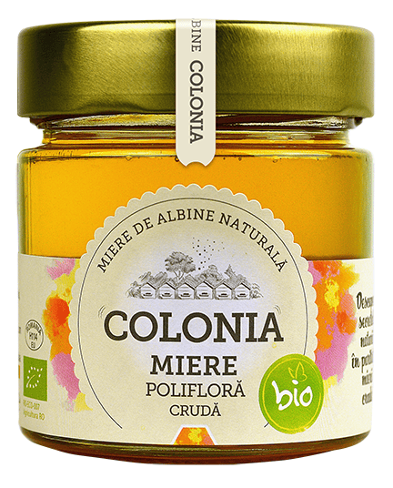 Miere poliflora cruda Bio, 270g, Colonia 1 Miere poliflora cruda Bio