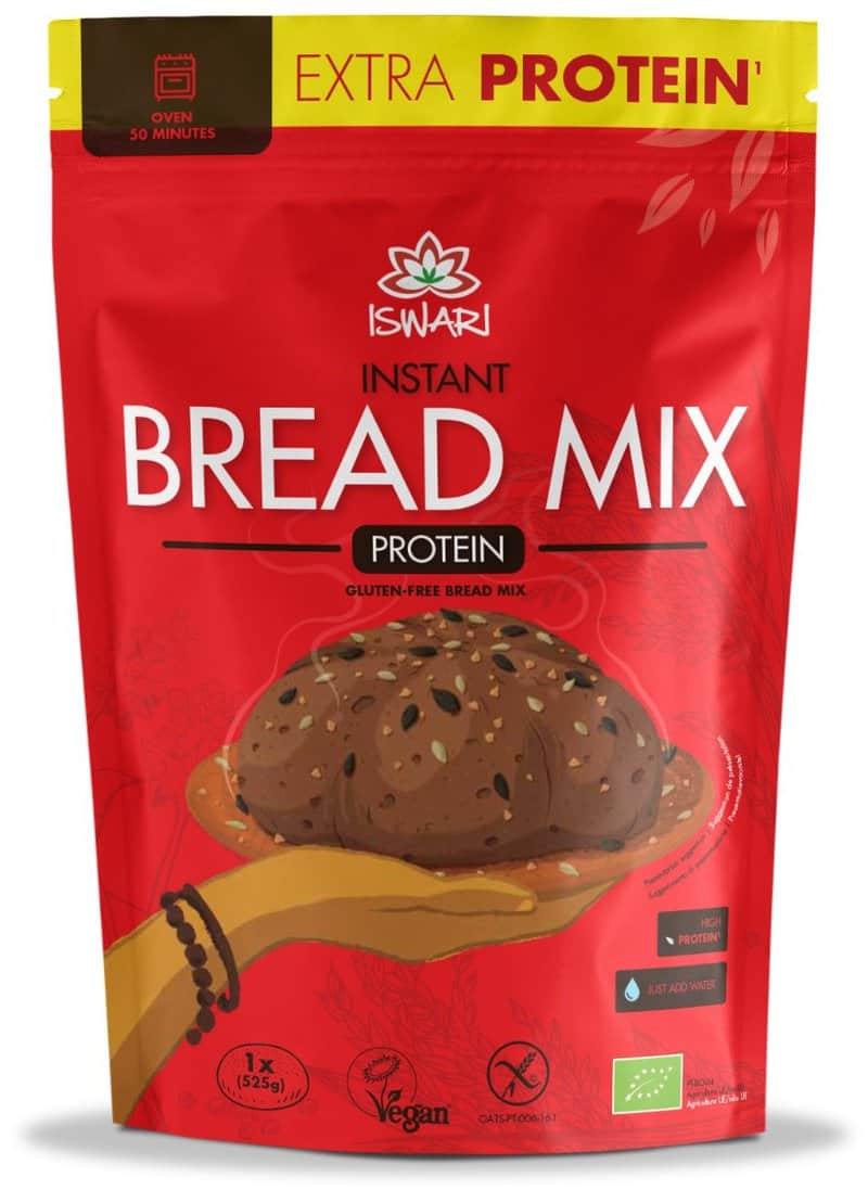 Mix instant pentru paine bio fara gluten protein organic, 300g, Iswari 1 Mix instant pentru paine bio fara gluten protein organic