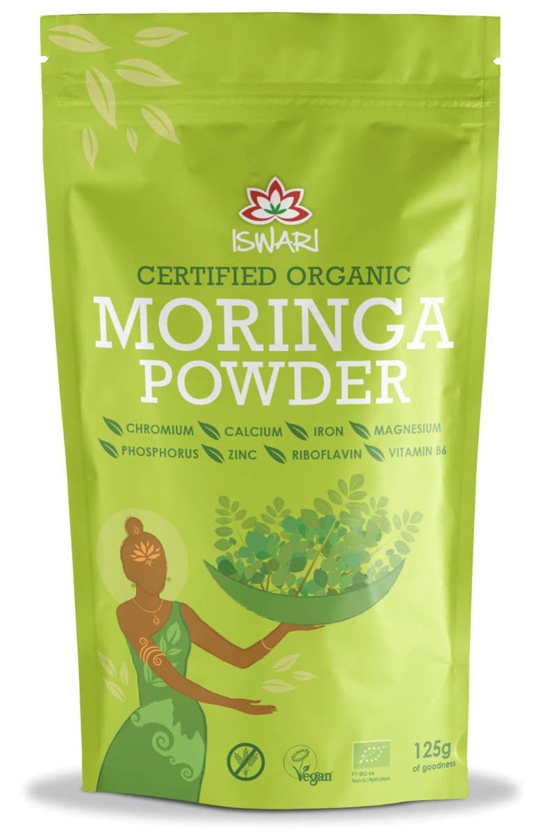 Moringa bio sub forma de pulbere, 125g, Iswari 1 Moringa bio sub forma de pulbere
