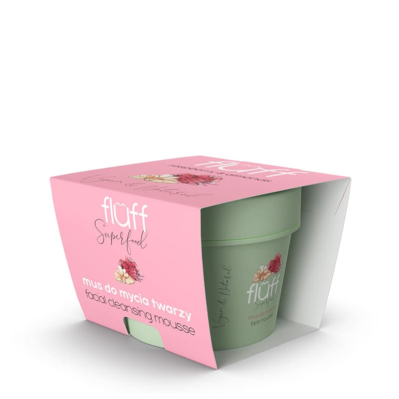 Mousse de Curățare pentru Față cu Zmeură și Migdale - Fluff 1 Mousse de curatare pentru fata cu zmeura si migdale, 50ml, Fluff