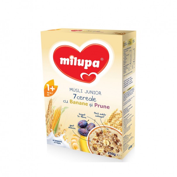 Musli Junior din 7 cereale cu banane si prune +1 an