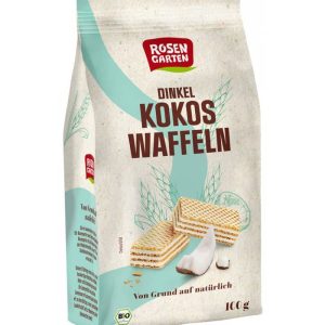 Napolitane din grau spelta cu crema de cocos bio, 100g, Rosen Garten – ofertă, preț și specificații