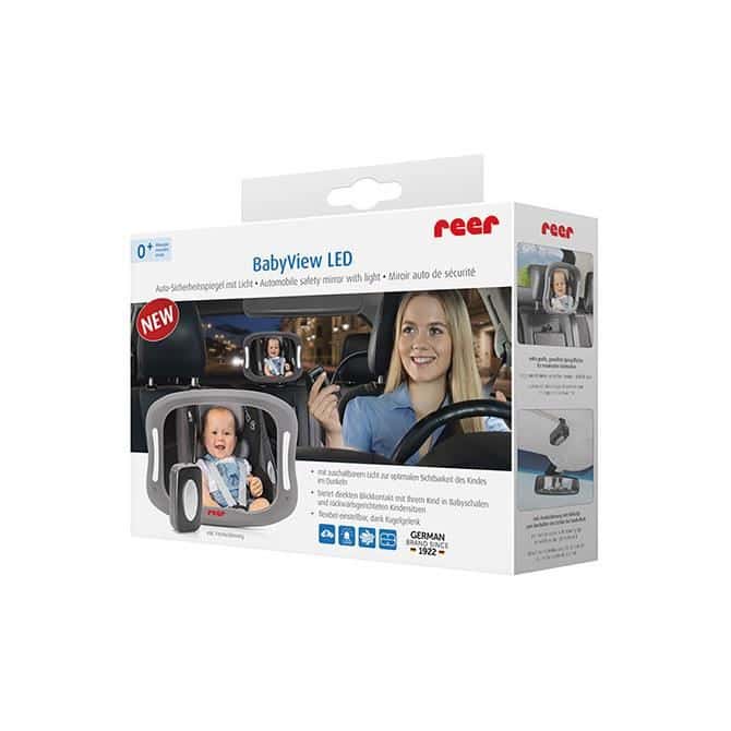 Oglinda auto cu led si prindere pe tetiera pentru monitorizare bebelusi 86101